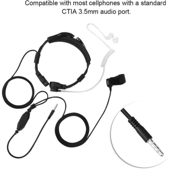Słuchawki z mikrofonem do gardła 3.5 mm [13180000402]